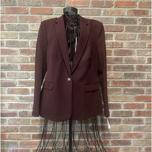 T Tahari Midnight Burgundy Blazer